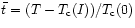 $\bar{t}=(T-T_{\rm c}(I))/T_{\rm c}(0)$