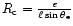 $R_{\rm c}=\frac{e}{\ell \sin \theta_{\rm e}}$